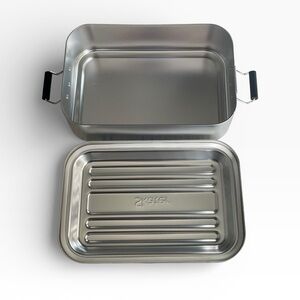 Skater Bento Lunch Box Aluminum with Lid Metal Food Container Side Latch To Go